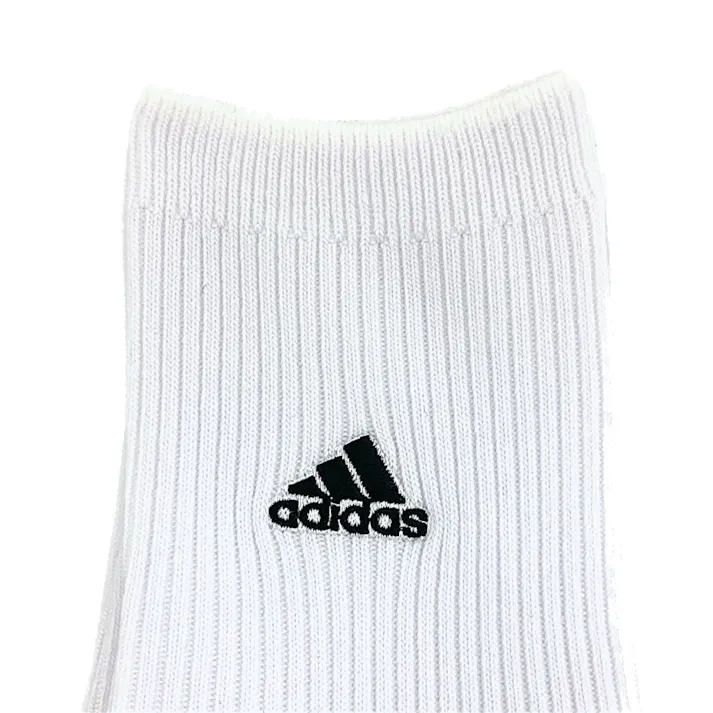 紳士靴下 アディダス 5足組 リブ刺繍ハーフ 24-26cm シロ