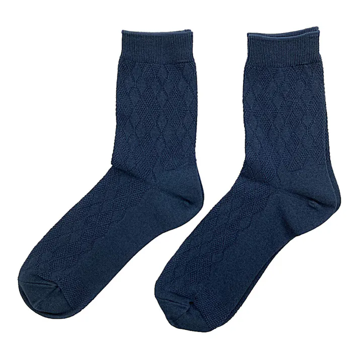 紳士 放湿 消臭 吸収速乾 ハーフ丈 ネイビー 25-27cm 2足組