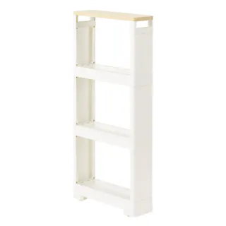 リセ スーパースリムラック ウッド 4段 幅12cm