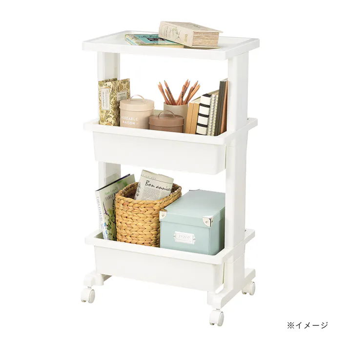 リセスタイル テーブルワゴン 3段 プラス ホワイト