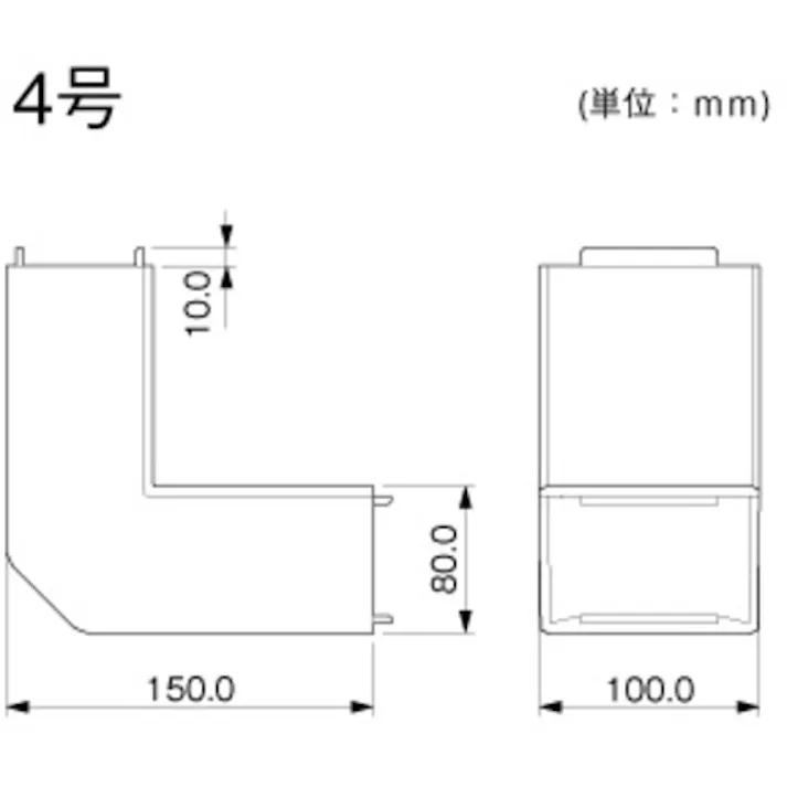 【CAINZ-DASH】マサル工業 エムケーダクト付属品 内外マガリ 4号 ホワイト MDK142【別送品】