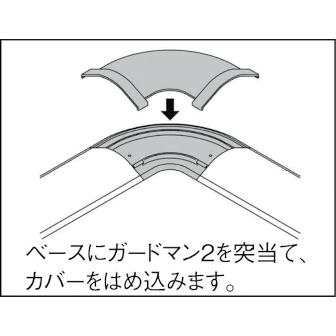 【CAINZ-DASH】マサル工業 ガードマン２Ｒ型付属品　平面マガリ　３号　グレー GAM31【別送品】