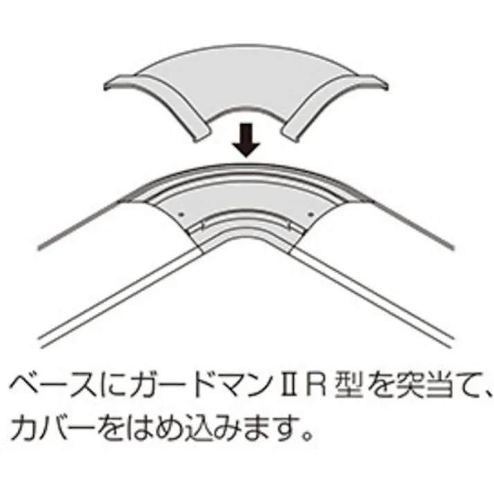 【CAINZ-DASH】マサル工業 ガードマン2R型付属品 平面マガリ 4号 ホワイト GAM42【別送品】