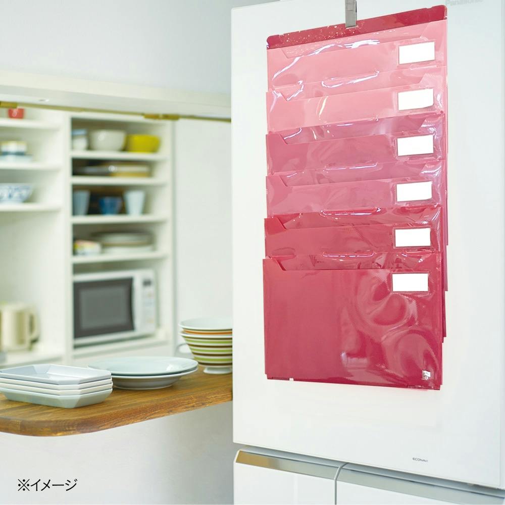 ジット ファイル仕分け上手 A4 6ポケット ピンク | 隙間収納・空間収納