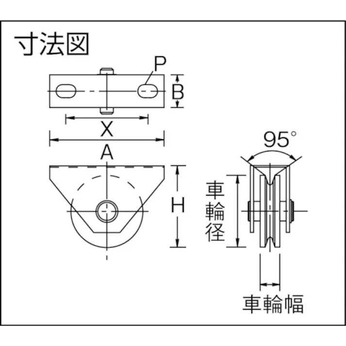 【CAINZ-DASH】MARUKI HARDWARECORPORATION 枠付重量車 150mm V型 C-1000-150【別送品】