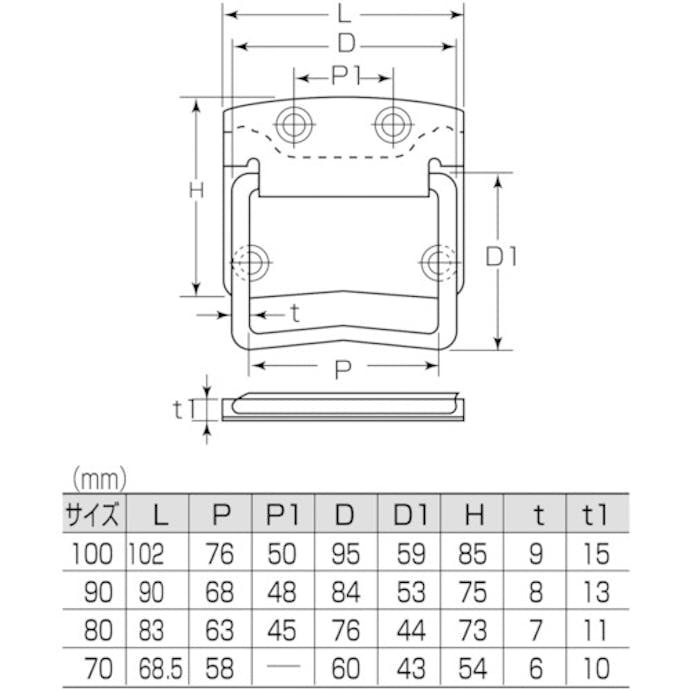 【CAINZ-DASH】ＭＡＲＵＫＩ　ＨＡＲＤＷＡＲＥＣＯＲＰＯＲＡＴＩＯＮ 黒トランク取手　１００ｍｍ C-540-10U【別送品】