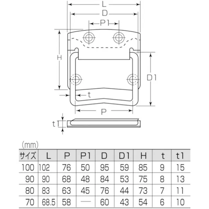 【CAINZ-DASH】MARUKI HARDWARECORPORATION 黒トランク取手 100mm C-540-10U【別送品】