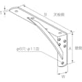 【CAINZ-DASH】ＭＡＲＵＫＩ　ＨＡＲＤＷＡＲＥＣＯＲＰＯＲＡＴＩＯＮ パワー棚受（スチール）２５０Ｘ５００　ホワイト N-475 25S【別送品】