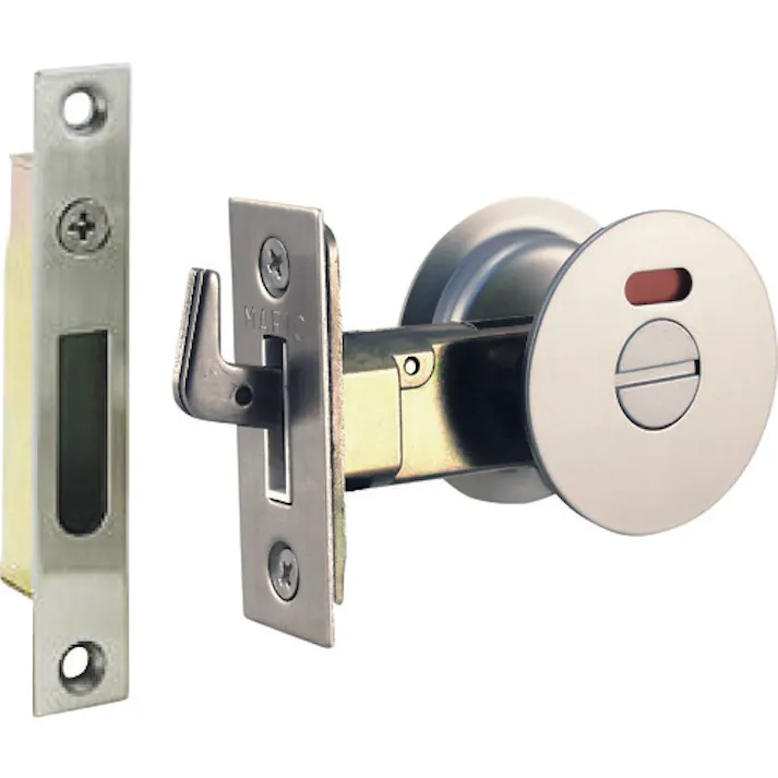 【CAINZ-DASH】MARUKI HARDWARECORPORATION チューブラ引戸鎌錠 シルバー (表示付) B/S38mm A-100HY387【別送品】