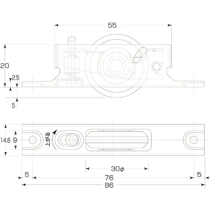 【CAINZ-DASH】MARUKI HARDWARECORPORATION ST枠 上下アジャスト戸車 30mm A型 BR入 S-03N-300【別送品】
