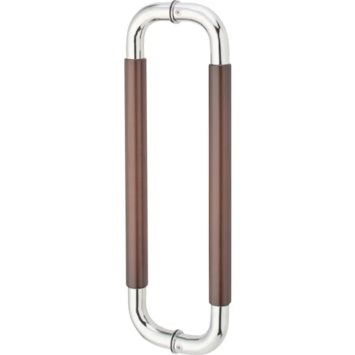 【CAINZ-DASH】MARUKI HARDWARECORPORATION ナチュラルO型ハンドル 30ΦX450mm 鏡面クローム ダークオーク W-5000-45X【別送品】