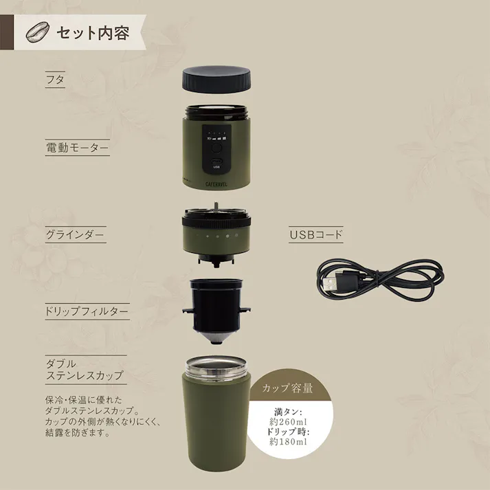 マクロス オールインワンコーヒーメーカー カフェラベル フォーンベージュ MCK-107FB