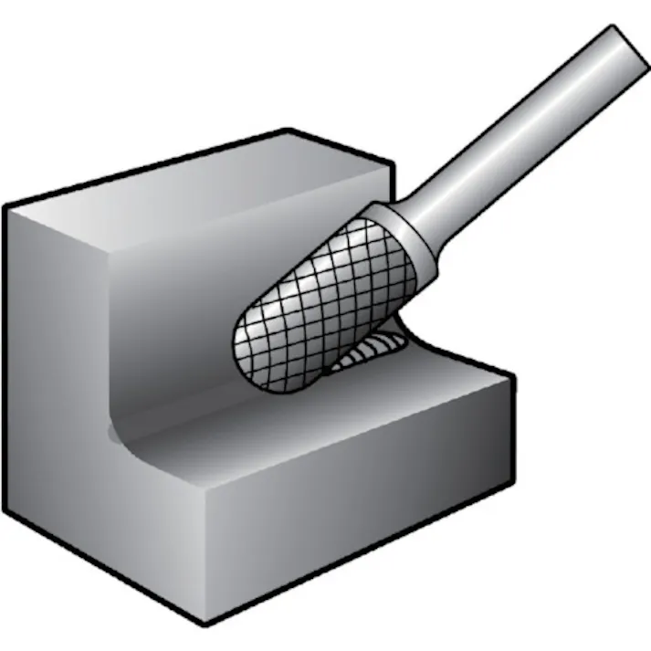 【CAINZ-DASH】ニューレジストン 超硬バー 砲弾d-maxカット 刃径8×刃長19×軸径6×軸長46 ロー付 TCBTDX350【別送品】