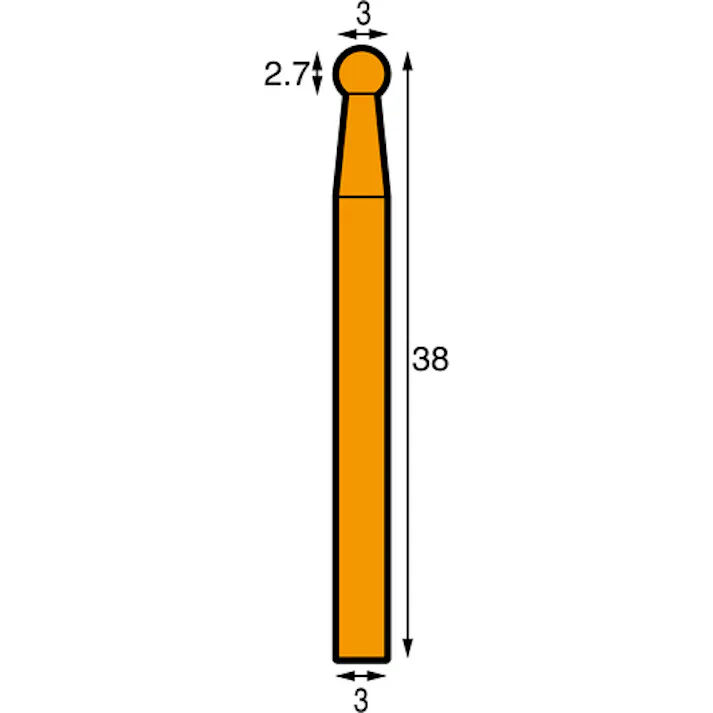 【CAINZ-DASH】ニューレジストン 超硬バー 球cカット 刃径3×刃長2.7×軸径3×軸長35.3 超硬 TCBT7200C【別送品】