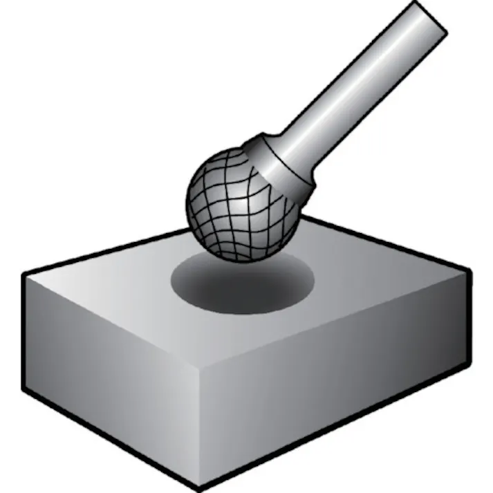 【CAINZ-DASH】ニューレジストン 超硬バー 球kカット 刃径6×刃長5.4×軸径3×軸長32.6 ロー付 TCBT7240K【別送品】