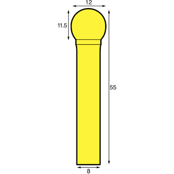 【CAINZ-DASH】ニューレジストン 超硬バー 球sカット 刃径12×刃長11.5×軸径8×軸長43.5 ロー付 TCBT7700-8【別送品】
