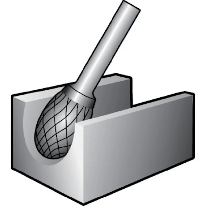 【CAINZ-DASH】ニューレジストン 超硬バー タマゴsカット 刃径12×刃長22×軸径8×軸長45 ロー付 TCBT5700-8【別送品】