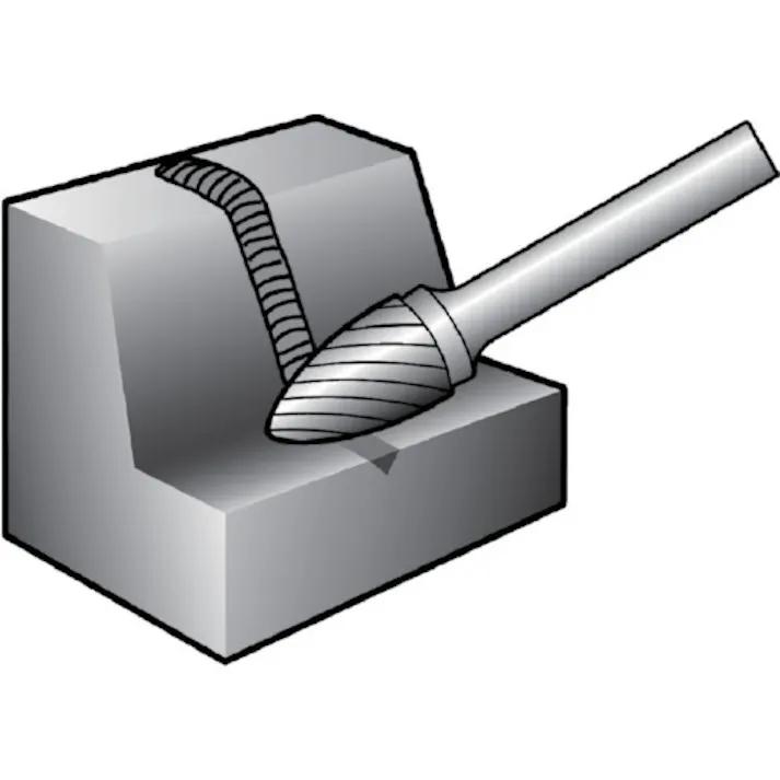 【CAINZ-DASH】ニューレジストン 超硬バー トンガリdカット 刃径12×刃長19×軸径6×軸長46 ロー付 TCBT6700D【別送品】