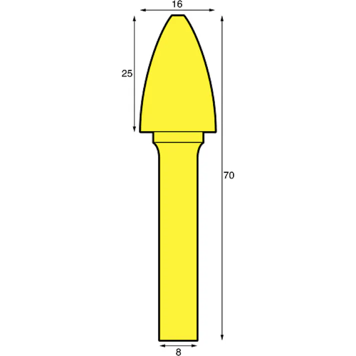 【CAINZ-DASH】ニューレジストン 超硬バー トンガリdカット 刃径16×刃長25×軸径8×軸長45 ロー付 TCBT6900D【別送品】