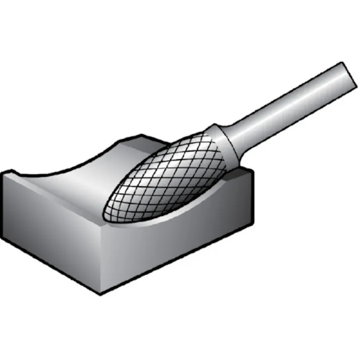 【CAINZ-DASH】ニューレジストン 超硬バー 楕円sカット 刃径12×刃長32×軸径8×軸長45 ロー付 TCBT5600-8【別送品】