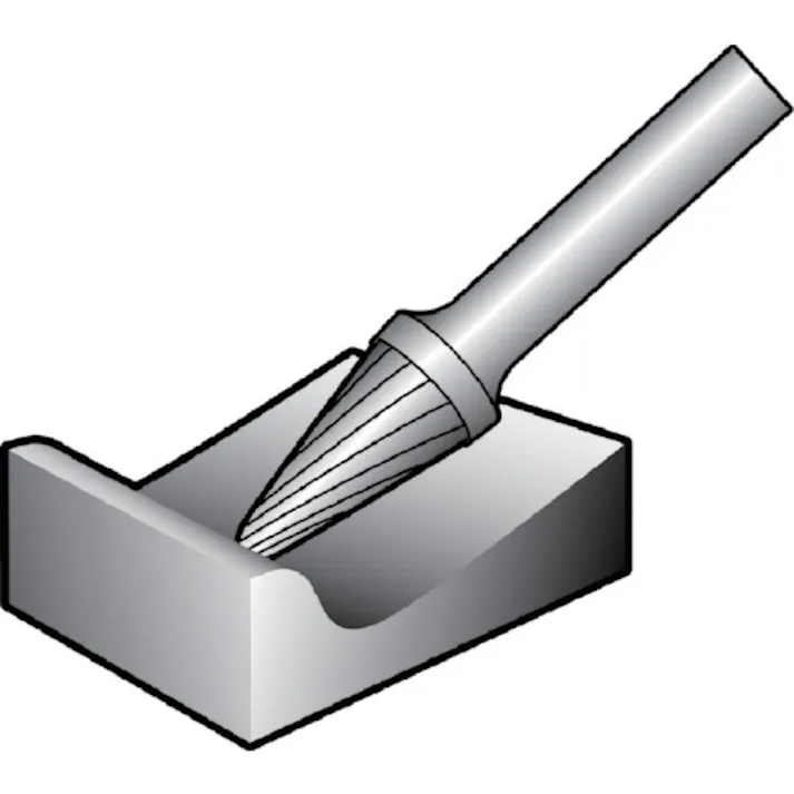 【CAINZ-DASH】ニューレジストン 超硬バー テーパーdカット 刃径16×刃長33×軸径6×軸長45 ロー付 TCBT4800D-6【別送品】