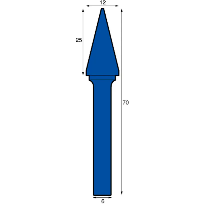 【CAINZ-DASH】ニューレジストン 超硬バー 円錐dカット 刃径12×刃長25×軸径6×軸長45 ロー付 TCBT2700D-1【別送品】