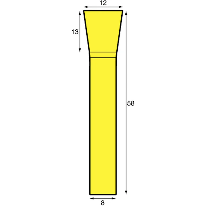 【CAINZ-DASH】ニューレジストン 超硬バー 逆円錐dカット 刃径12×刃長13×軸径8×軸長45 ロー付 TCBT8500D-8【別送品】