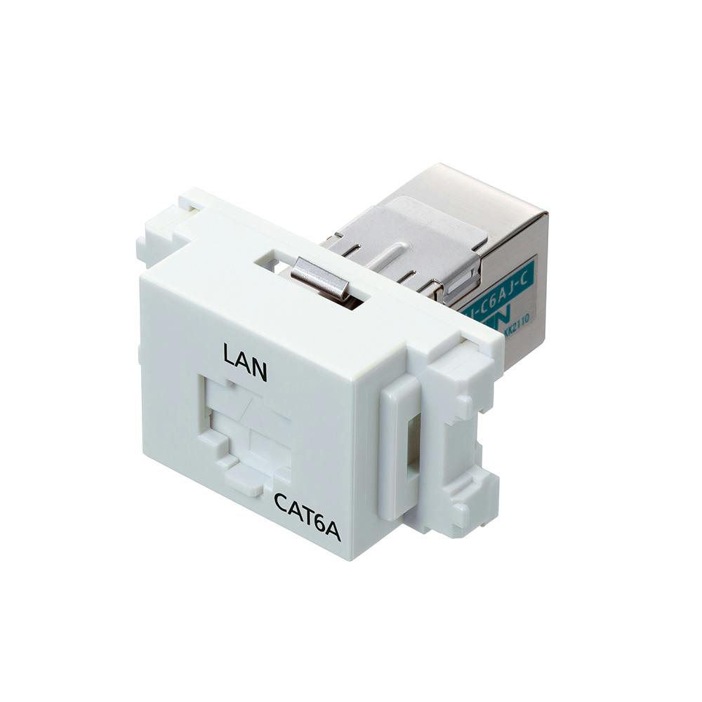 LANモジュラジャック ジャックタイプ CaT6Aモジュラ セラミックホワイト LMJ-C6AJ-C