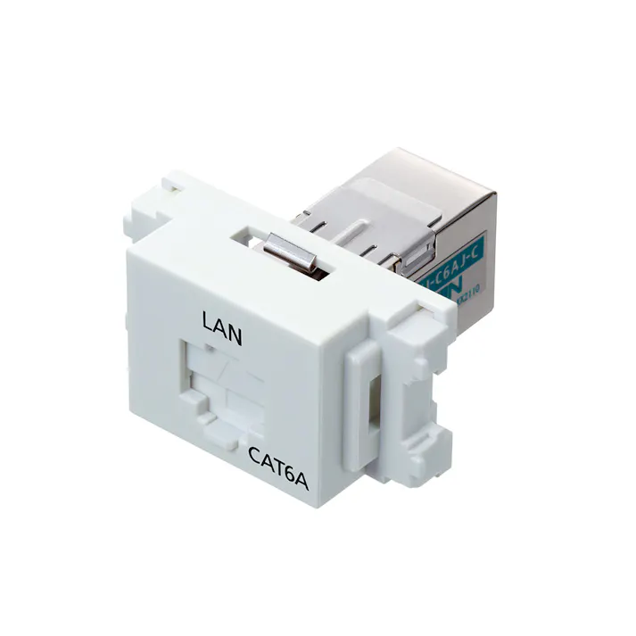 LANモジュラジャック ジャックタイプ CaT6Aモジュラ セラミックホワイト LMJ-C6AJ-C