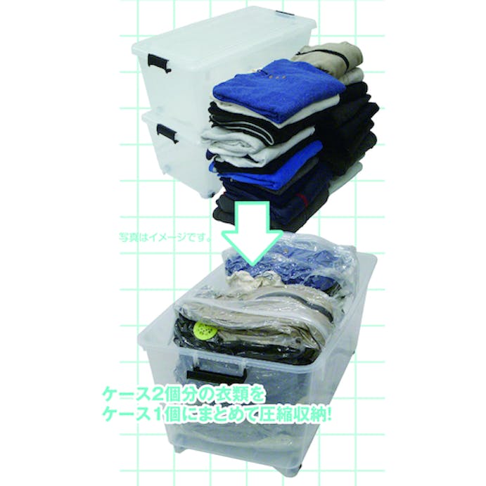 【CAINZ-DASH】日本クリンテック 掃除機がなくてもキューブ型圧縮袋　Ｌ２枚入り 606156【別送品】