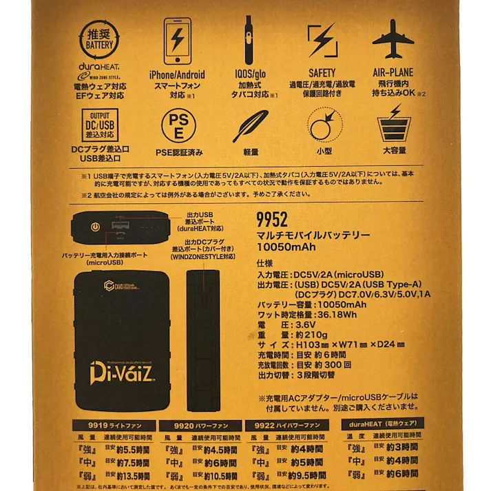 CAVO Divaiz マルチモバイルバッテリー 9600mAh 9952