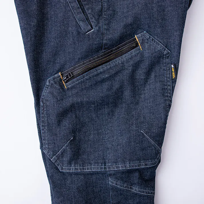 デニムストレッチカーゴパンツ インディゴブルー 3L