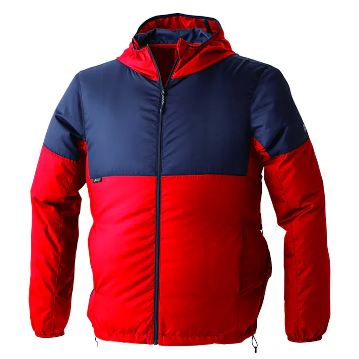 DOGMAN DiVaiZ WZ マルチバイカラーフーディー レッド×ネイビー M