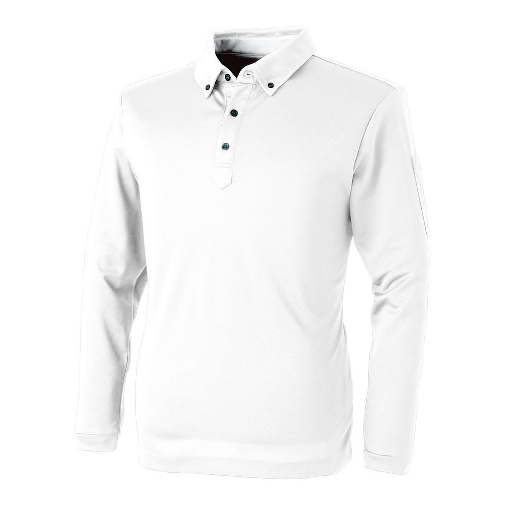 パフォーマンス長袖ポロシャツ シロ L