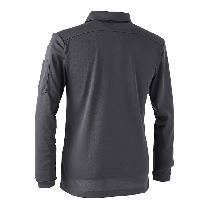 パフォーマンス長袖ポロシャツ クロ S