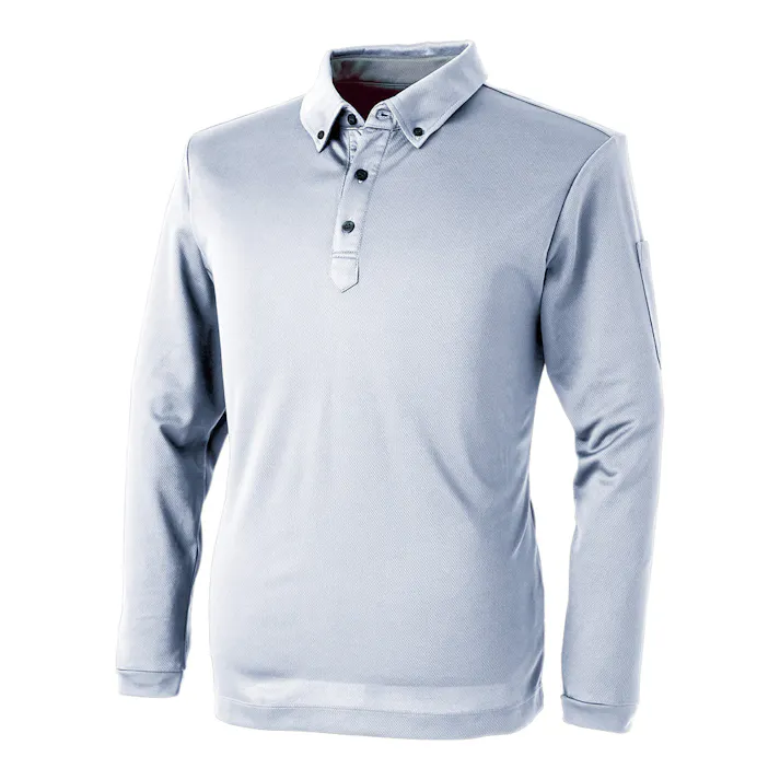 パフォーマンス長袖ポロシャツ シルバー S