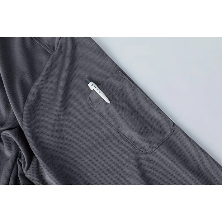 パフォーマンス長袖ポロシャツ シルバー 3L