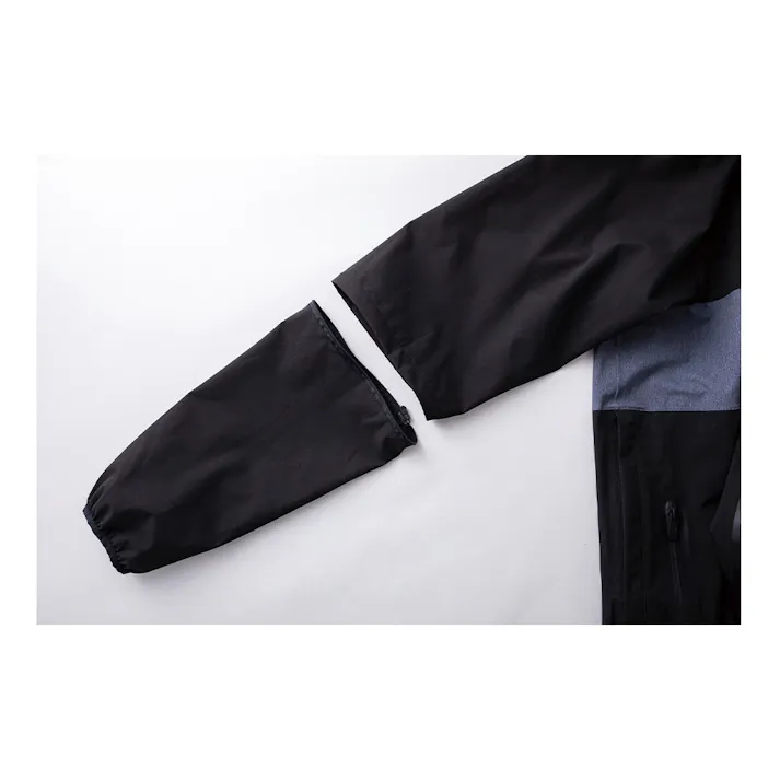 CHUSAN ストレッチレイン・リムーバルジャケット ブラック×ダークグレー L