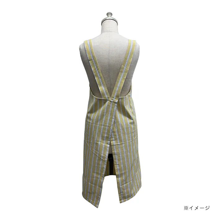 かぶるだけエプロン ストライプイエロー