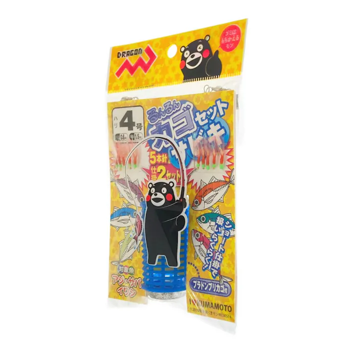 マルシン漁具 るんるんカゴサビキセット くまモン 4号