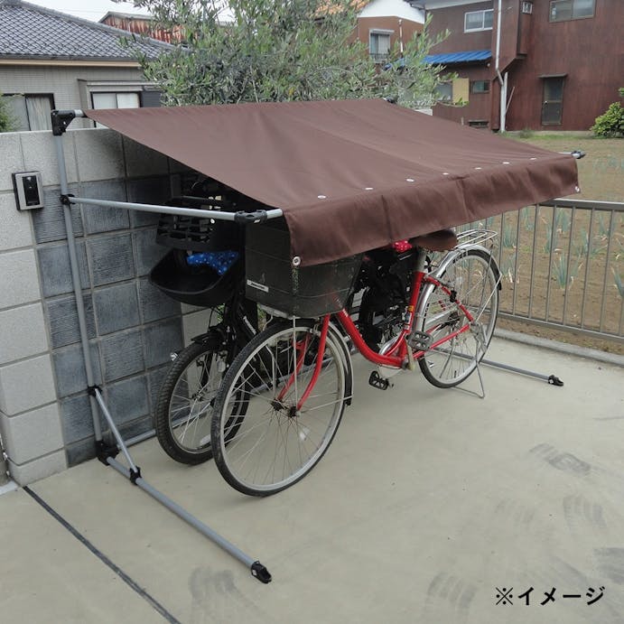 アルミス 自転車置き場 雨よけ サイクルポート 2台用 ブラウン APS-02BW