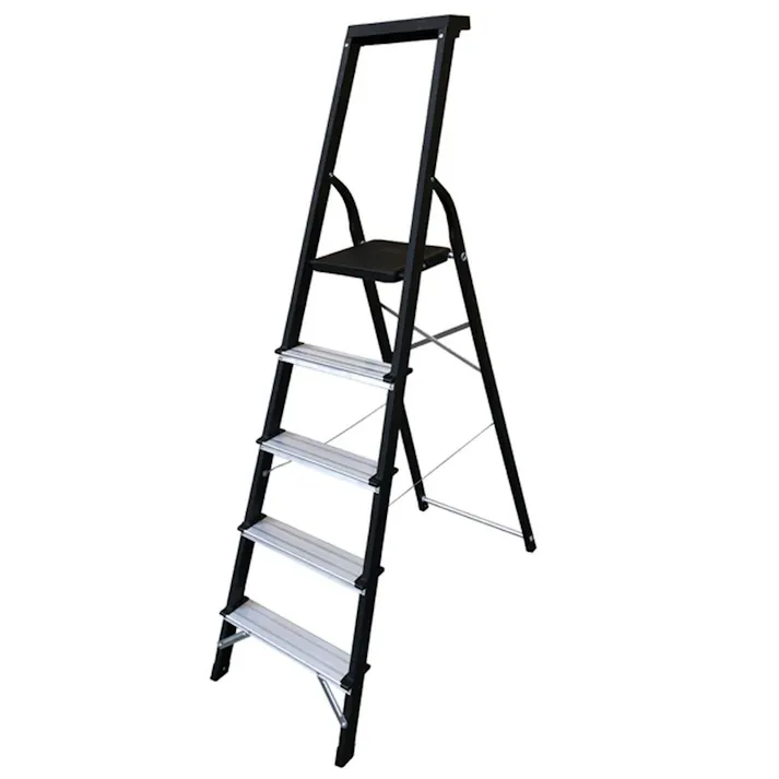 幅広ステップ踏み台 5段 トレー付き