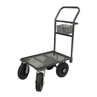 前輪自在コンテナカー エアータイヤ荷台網付き