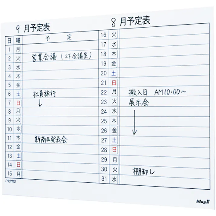 【CAINZ-DASH】マグエックス マグネットスケジュールボードシート 月間 4050 MSVP-4560M【別送品】