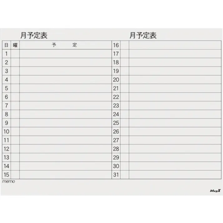 【CAINZ-DASH】マグエックス マグネットスケジュールボードシート 月間 90120 MSVP-90120M【別送品】