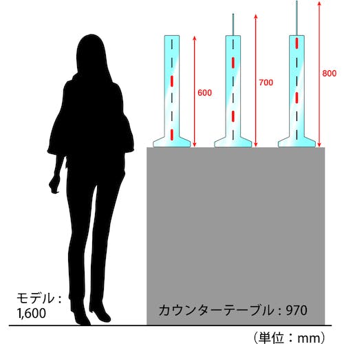 CAINZ-DASH】マグエックス 高さ調節式卓上アクリルパーテーション L