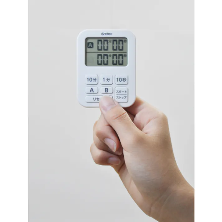 【CAINZ-DASH】ドリテック ミニダブルタイマー ホワイト T-548WT【別送品】