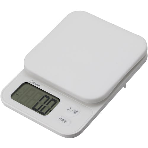 ドリテック デジタルスケール「ブランジェ」2kg ホワイト KS-729WT デジタルはかり ドリテック デジタルスケール「ブランジェ」2kg ホワイト KS-729WT デジタルはかり