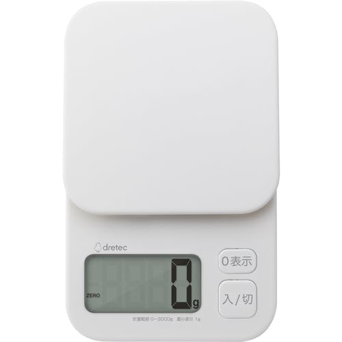 ドリテック デジタルスケール「トルテ」3kg ホワイト KS-832WT デジタルはかり ドリテック デジタルスケール「トルテ」3kg ホワイト KS-832WT デジタルはかり