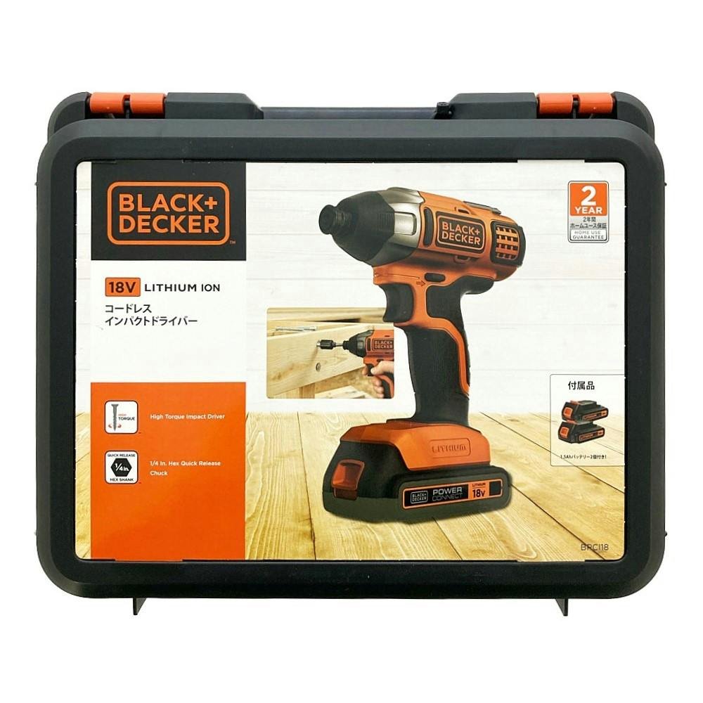 ブラック＆デッカー 充電コードレスインパクトドライバー 18V